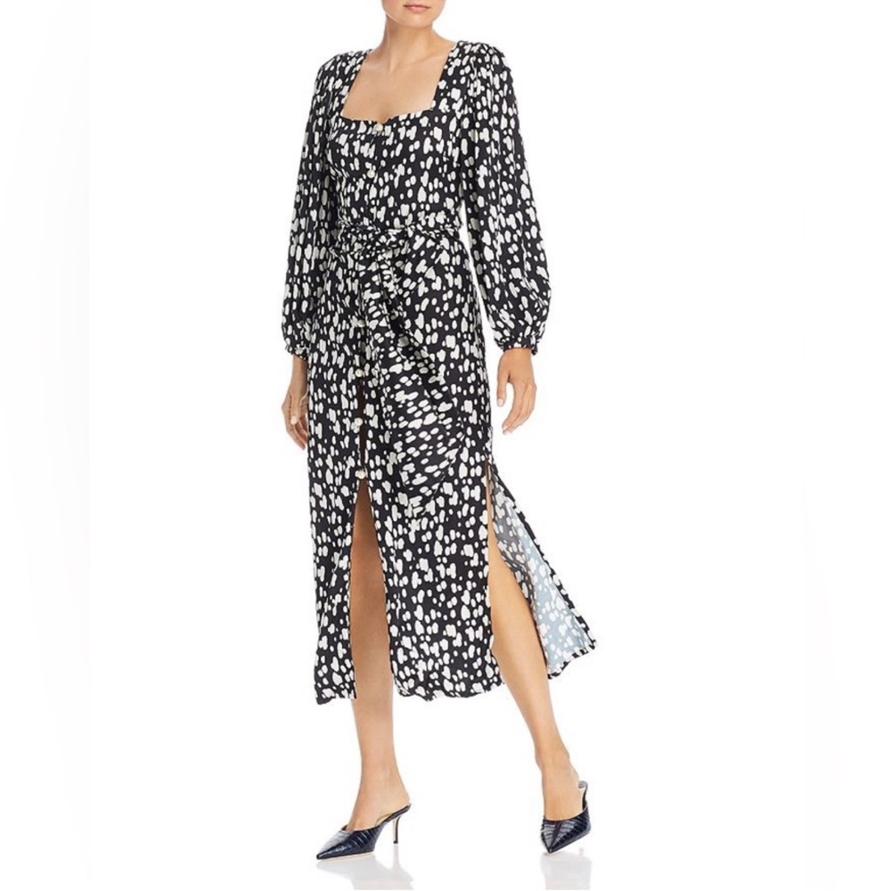 Mother of Pearl No Frills Dapple Dot Pearl Button Midi Dress 2-4 NWT